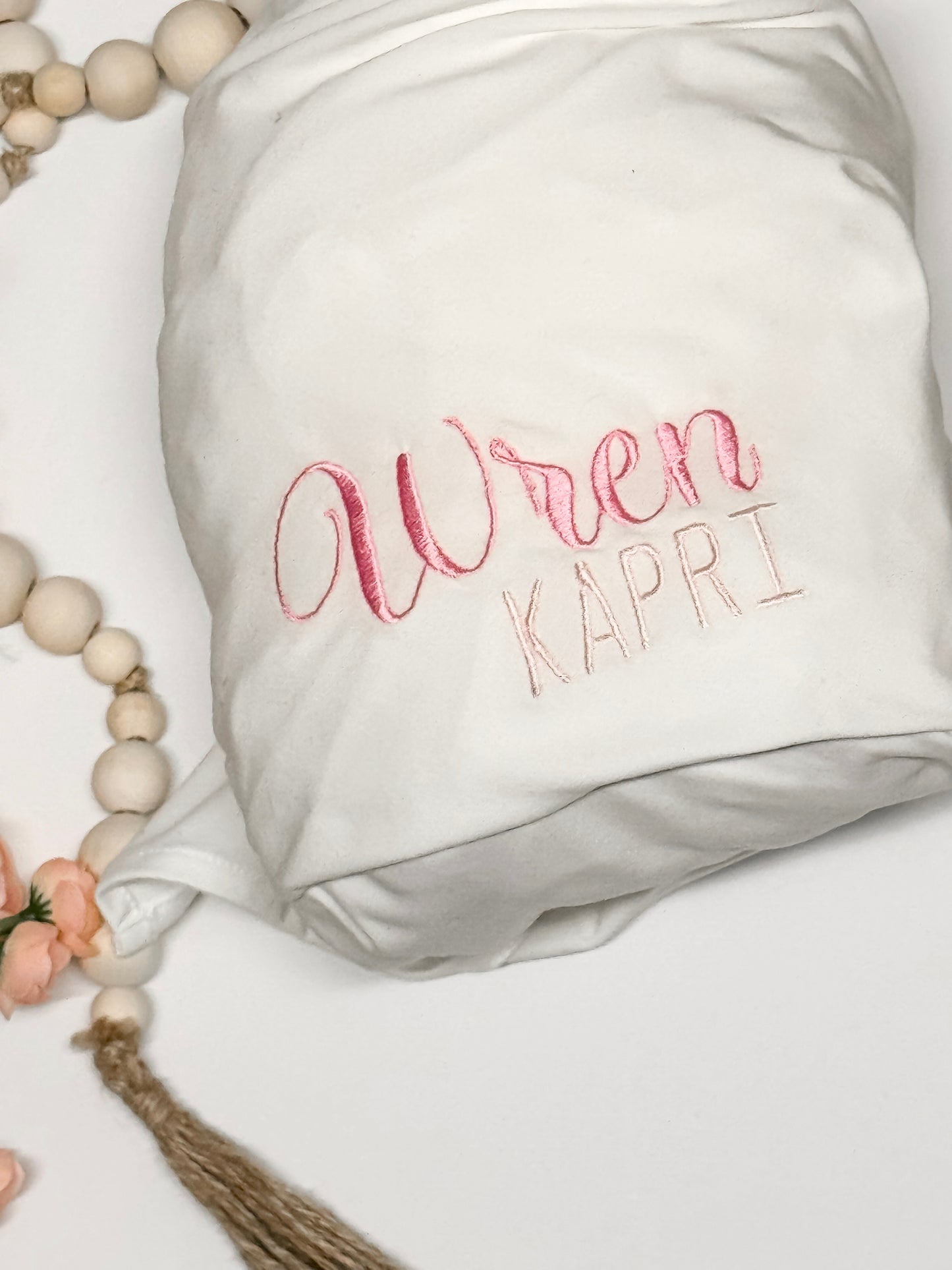 Embroidered Baby Stretch Swaddle Wrap – One-of-a-Kind & Customizable