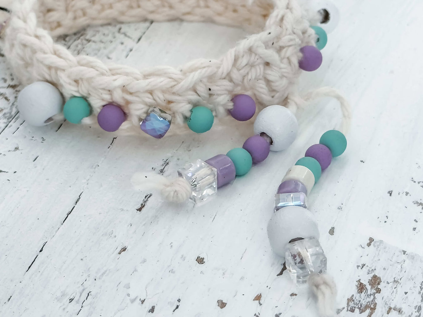 Handcrafted Beaded Crochet Bracelet & Stanley Cup Accessory – Customizable & Unique