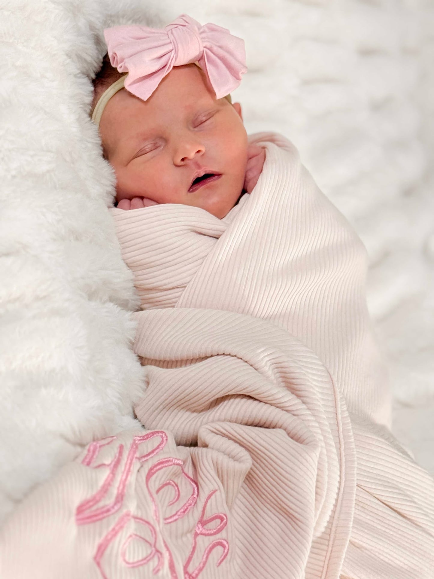 Embroidered Baby Stretch Swaddle Wrap – One-of-a-Kind & Customizable