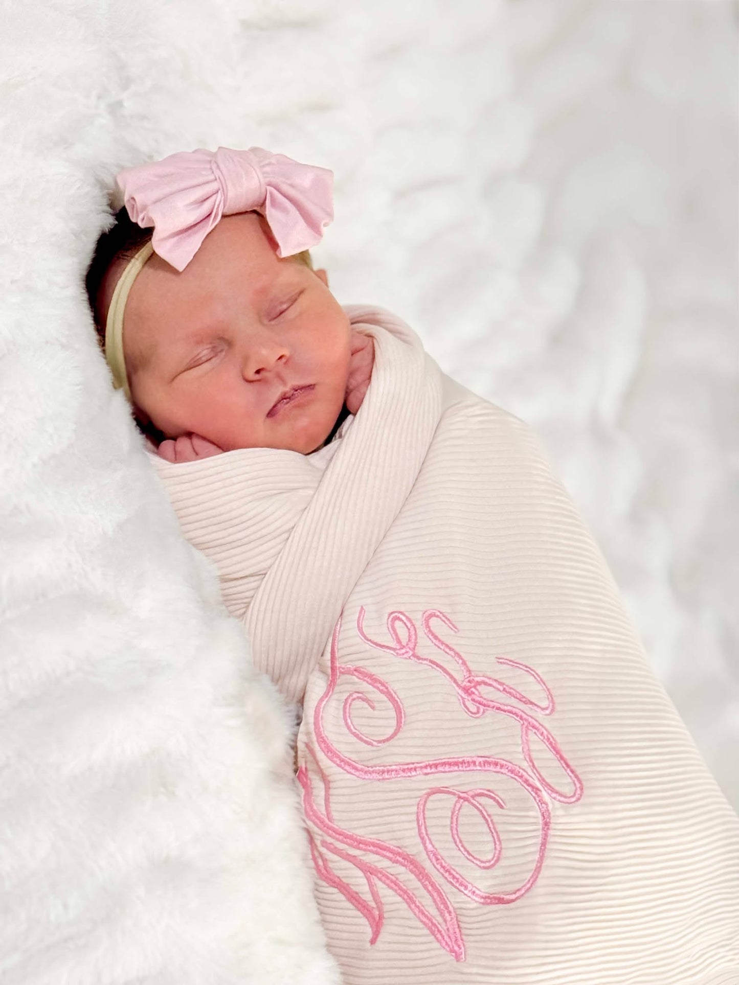Embroidered Baby Stretch Swaddle Wrap – One-of-a-Kind & Customizable