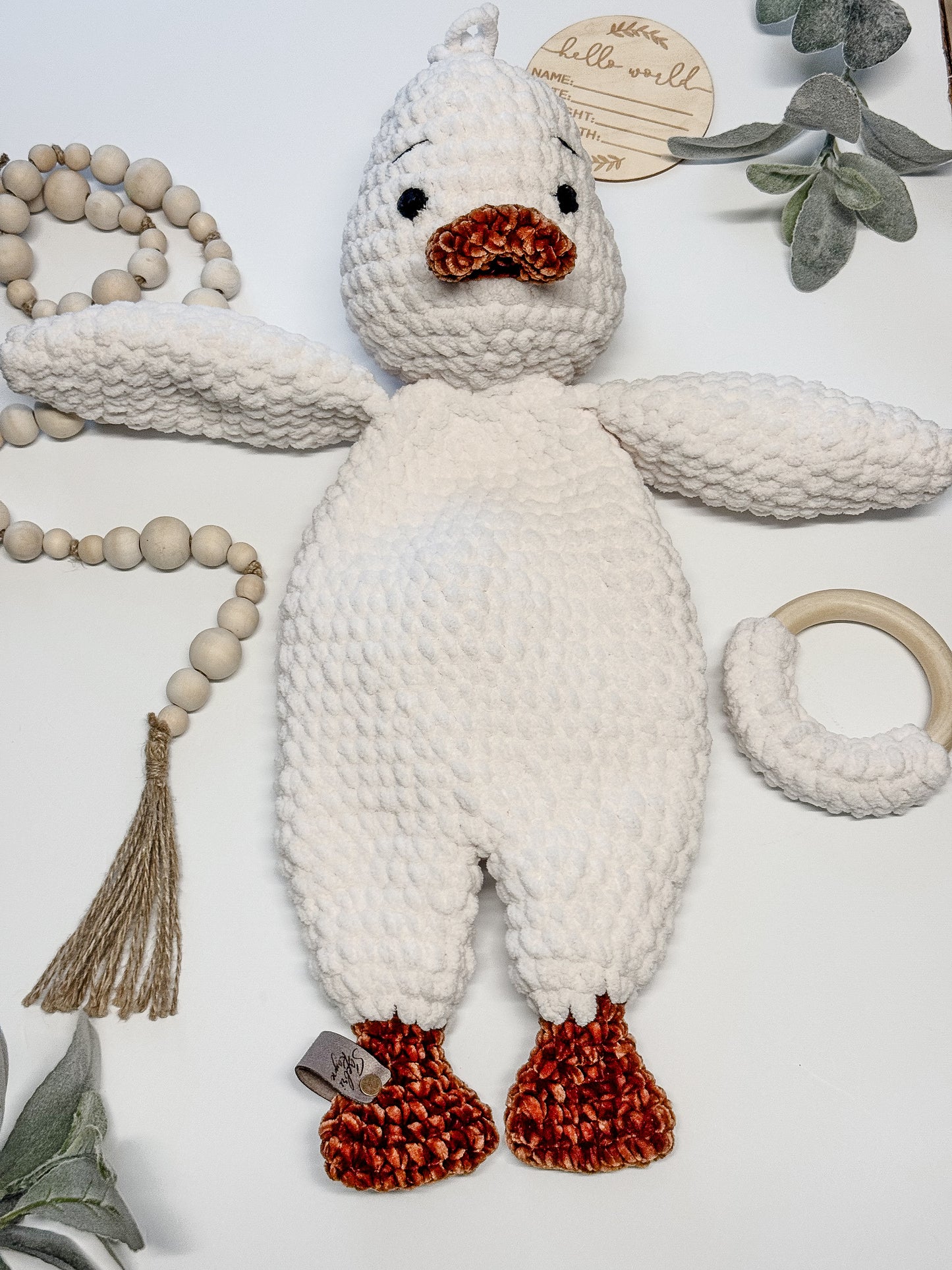 Handmade Crochet Duck Lovey – Soft & Cuddly Comfort Toy for Babies