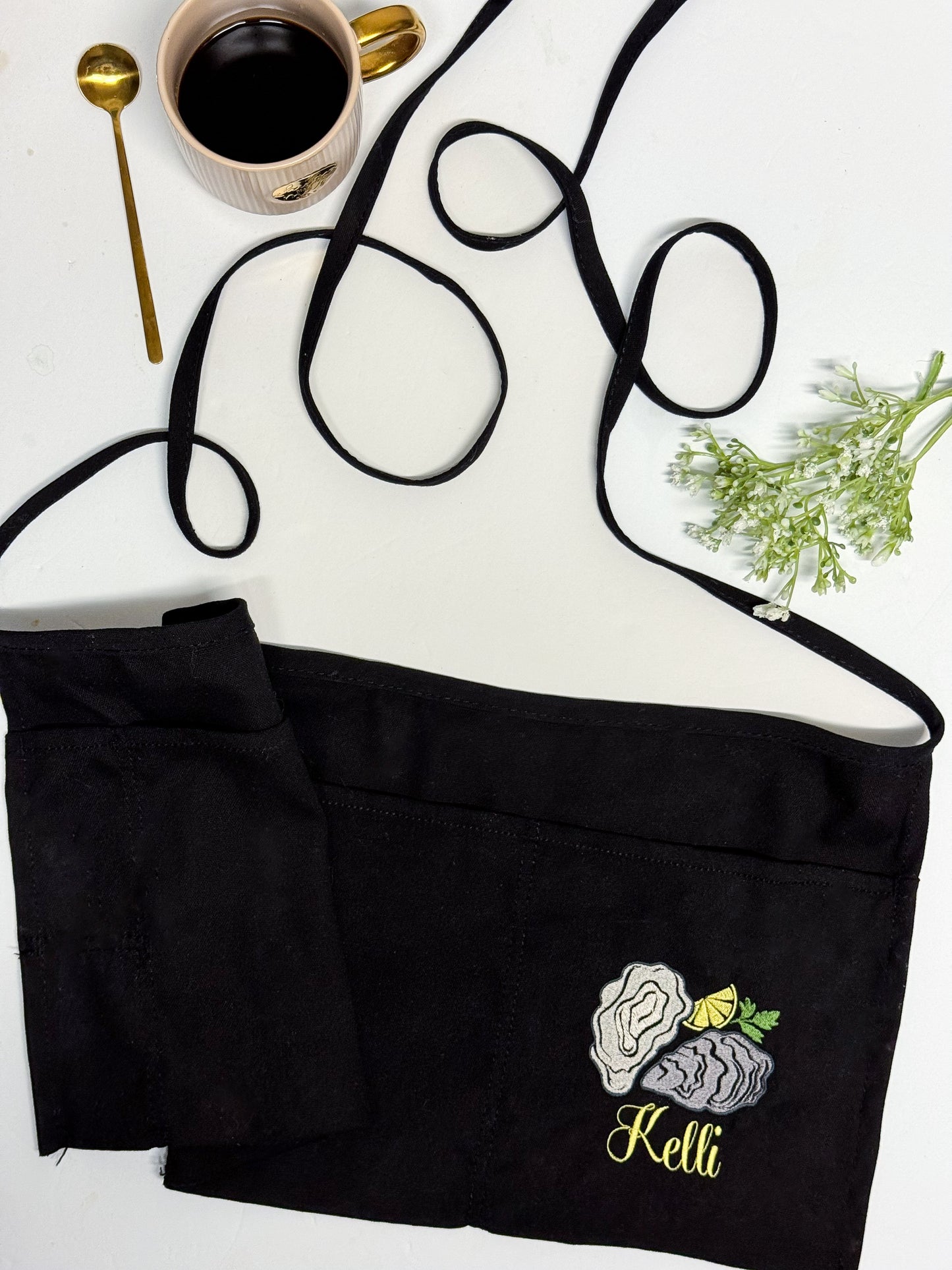 Embroidered Pocket Apron