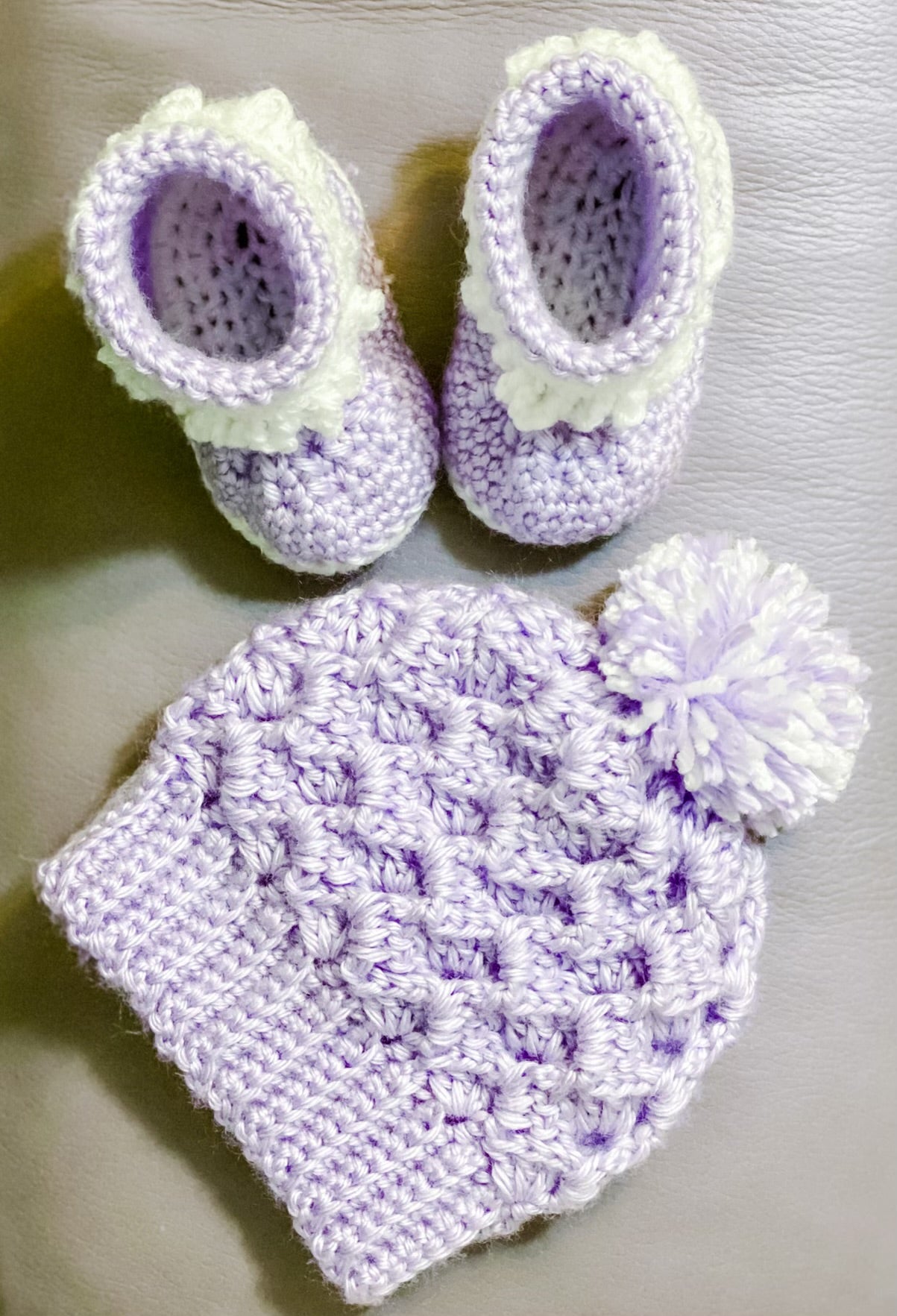 Crochet Baby Hat and Booties Set