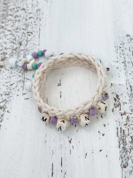 Handcrafted Beaded Crochet Bracelet & Stanley Cup Accessory – Customizable & Unique