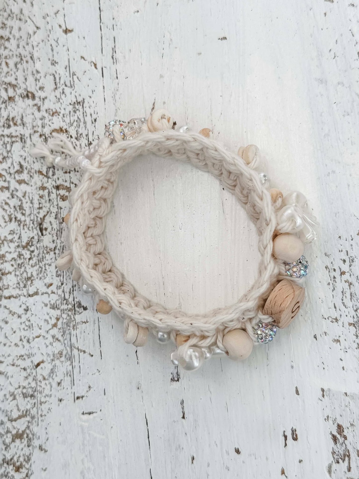 Handcrafted Crochet Bridal Bracelet or Stanley Cup Accessory
