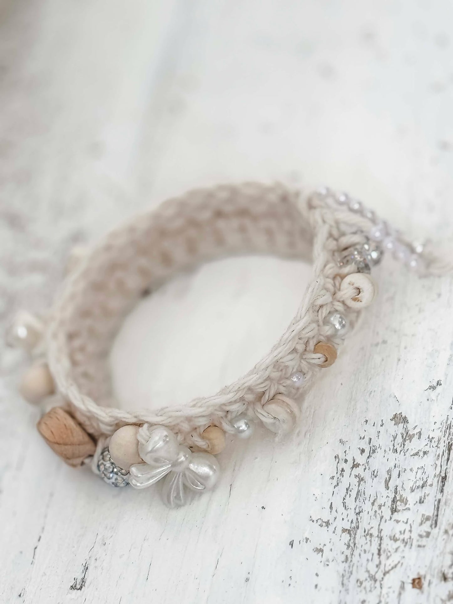 Handcrafted Crochet Bridal Bracelet or Stanley Cup Accessory