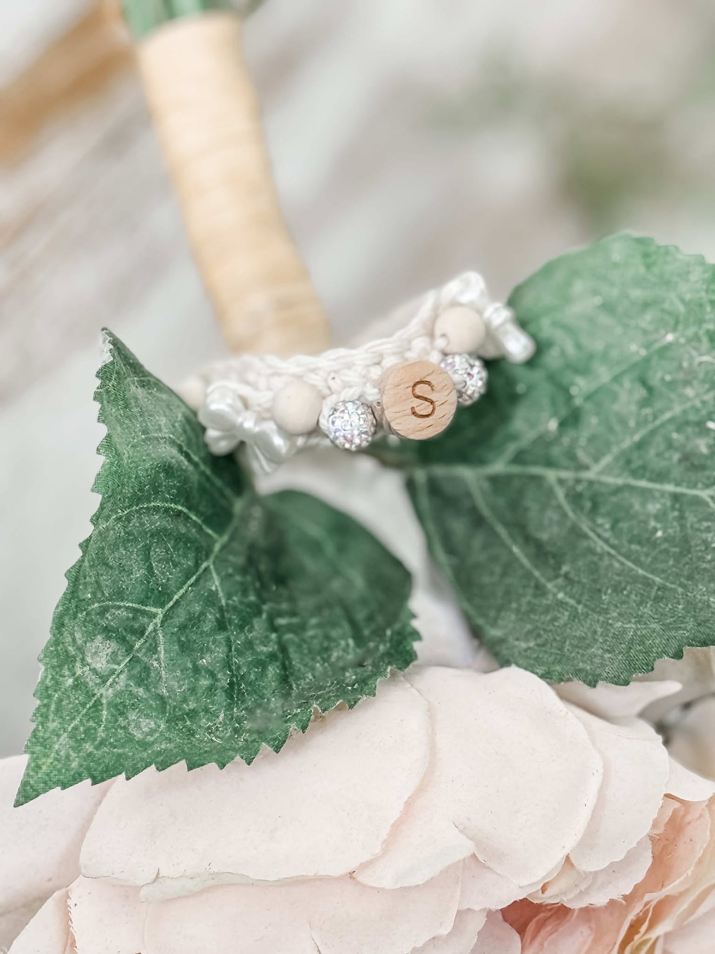 Handcrafted Crochet Bridal Bracelet or Stanley Cup Accessory