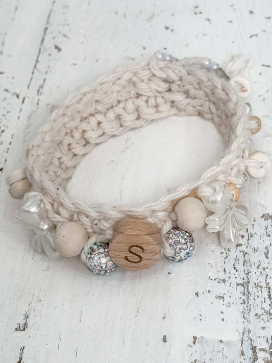 Handcrafted Crochet Bridal Bracelet or Stanley Cup Accessory