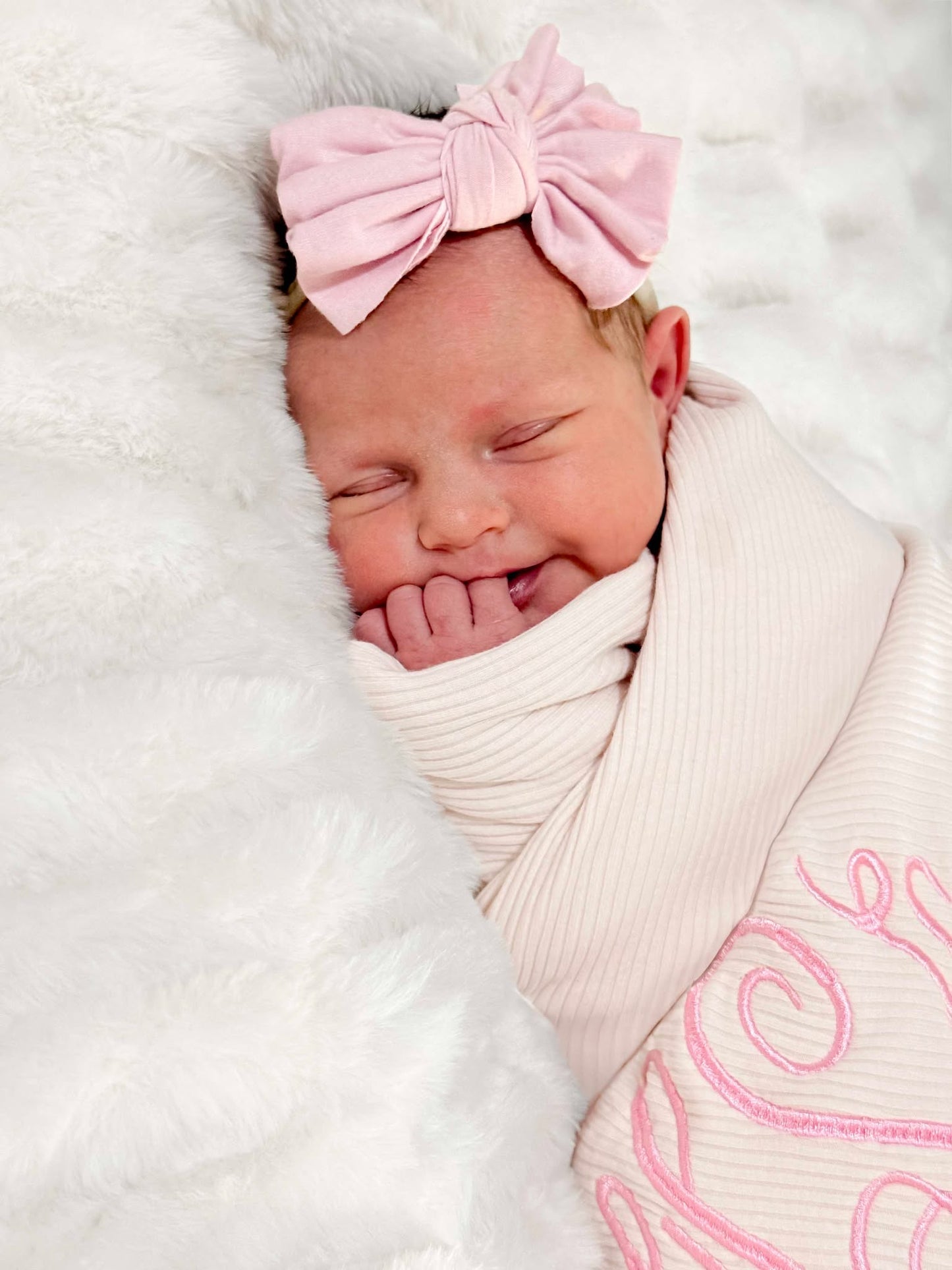 Embroidered Baby Stretch Swaddle Wrap – One-of-a-Kind & Customizable