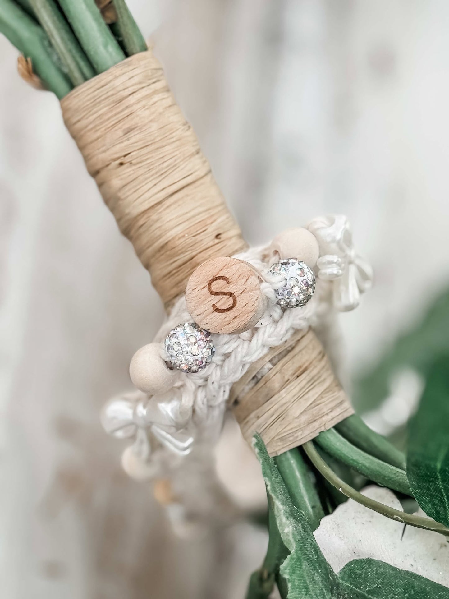 Handcrafted Crochet Bridal Bracelet or Stanley Cup Accessory