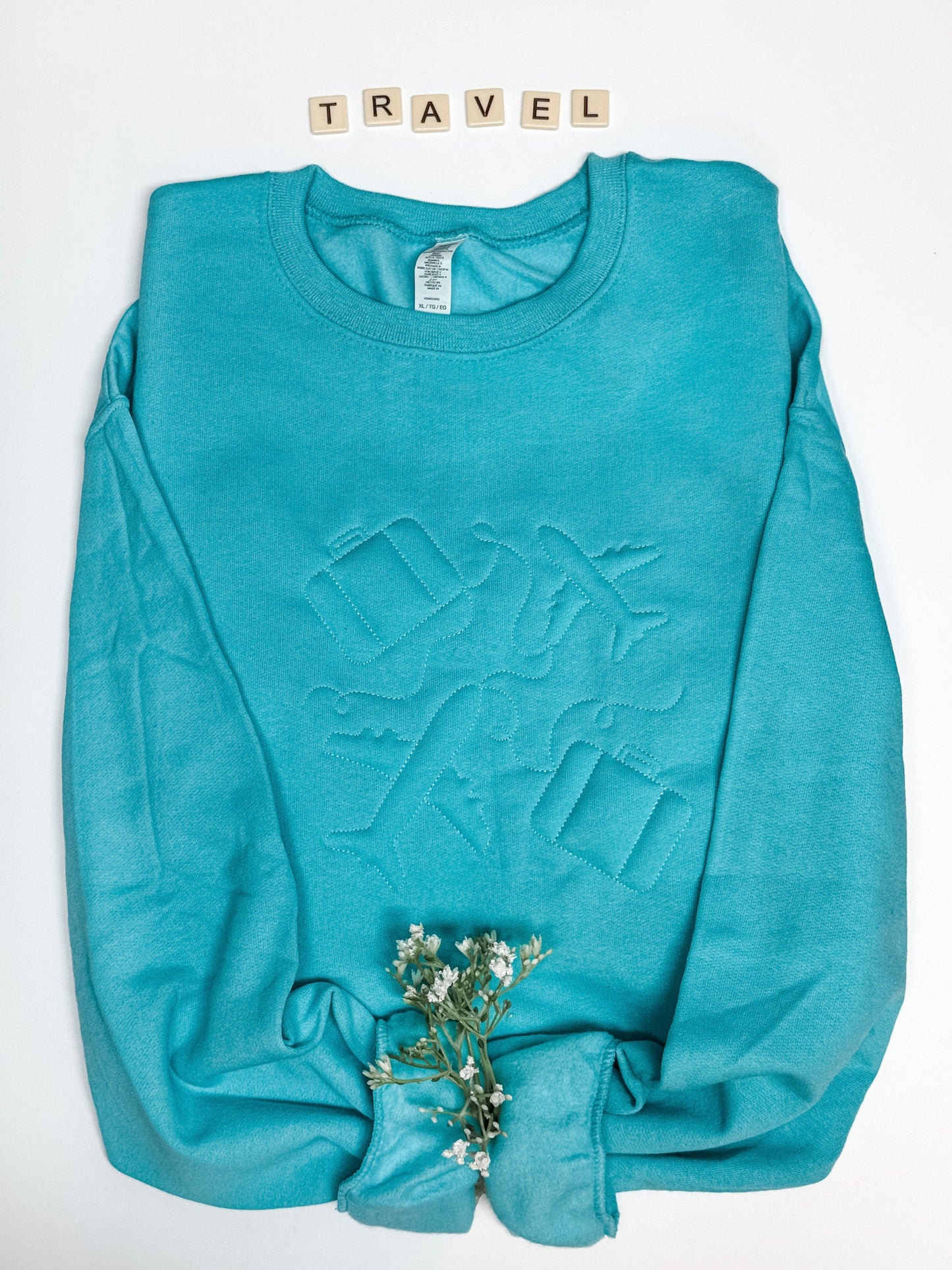 Travel Embossed Crewneck Sweatshirt