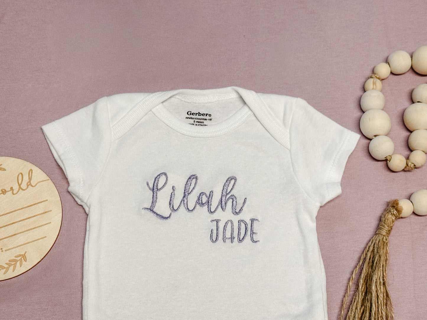 Personalized Baby Onesie – Custom Name Bodysuit for Newborns (Short or Long Sleeve)
