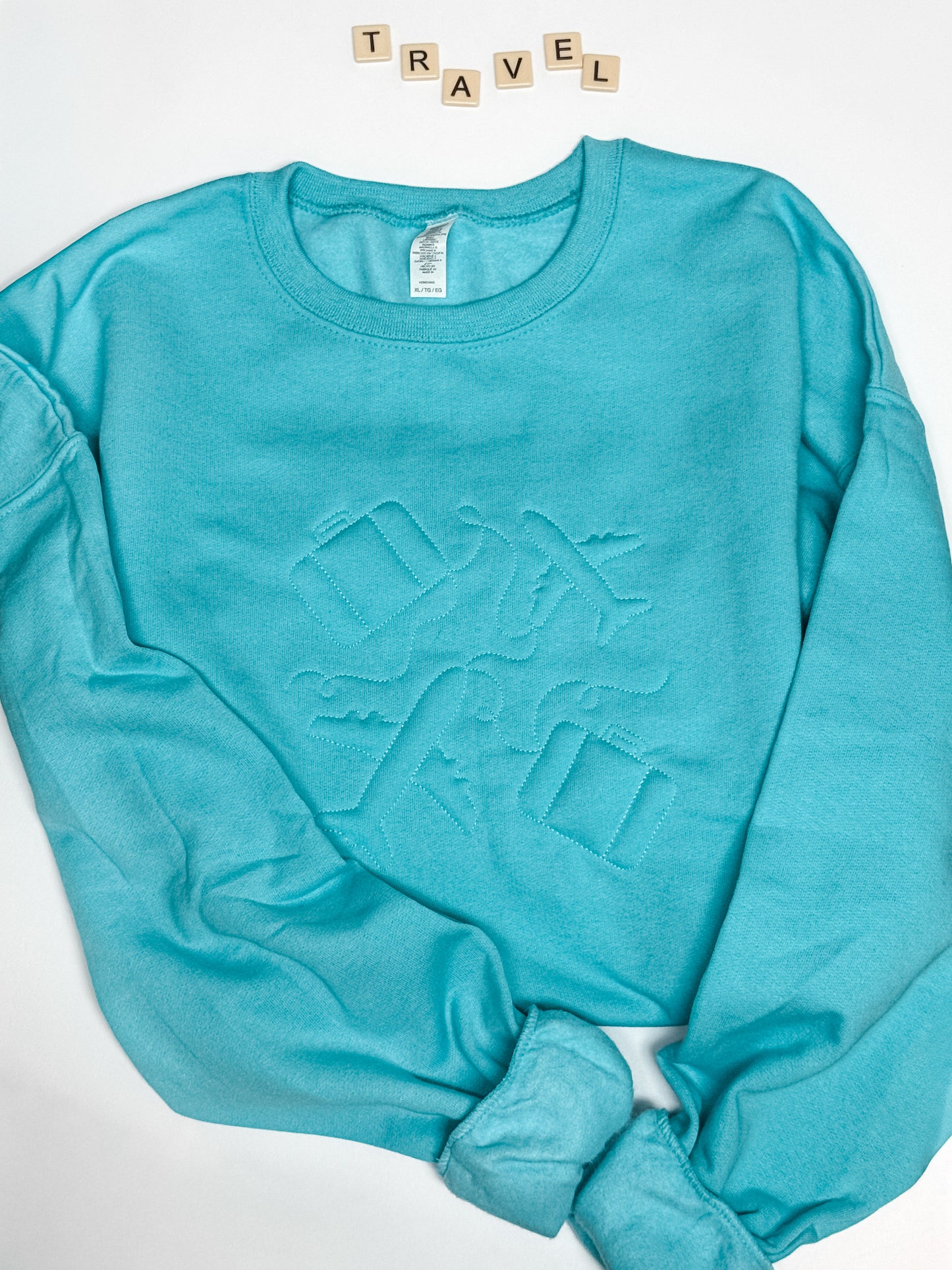 Travel Embossed Crewneck Sweatshirt