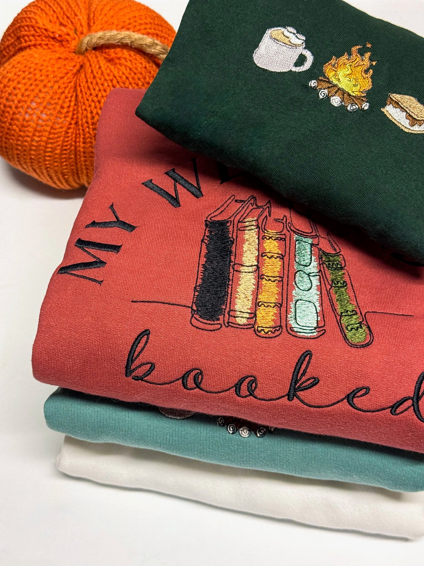 "My Weekend is Booked" Embroidered Sweatshirt