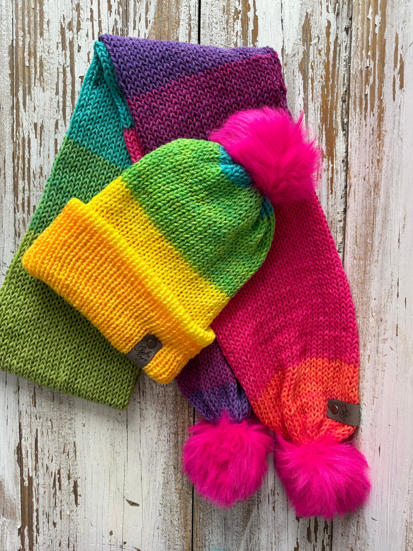 Knitted Hat and Scarf Set