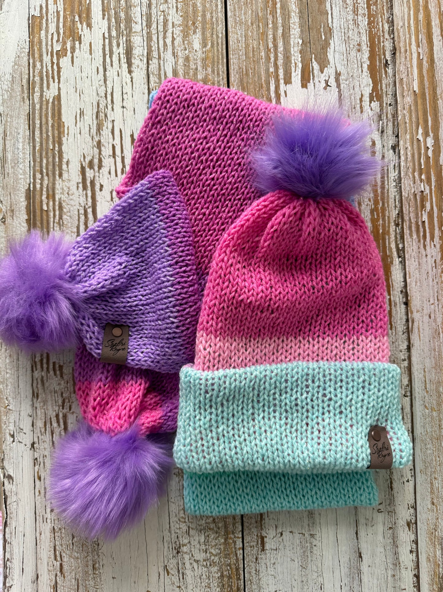 Knitted Hat and Scarf Set