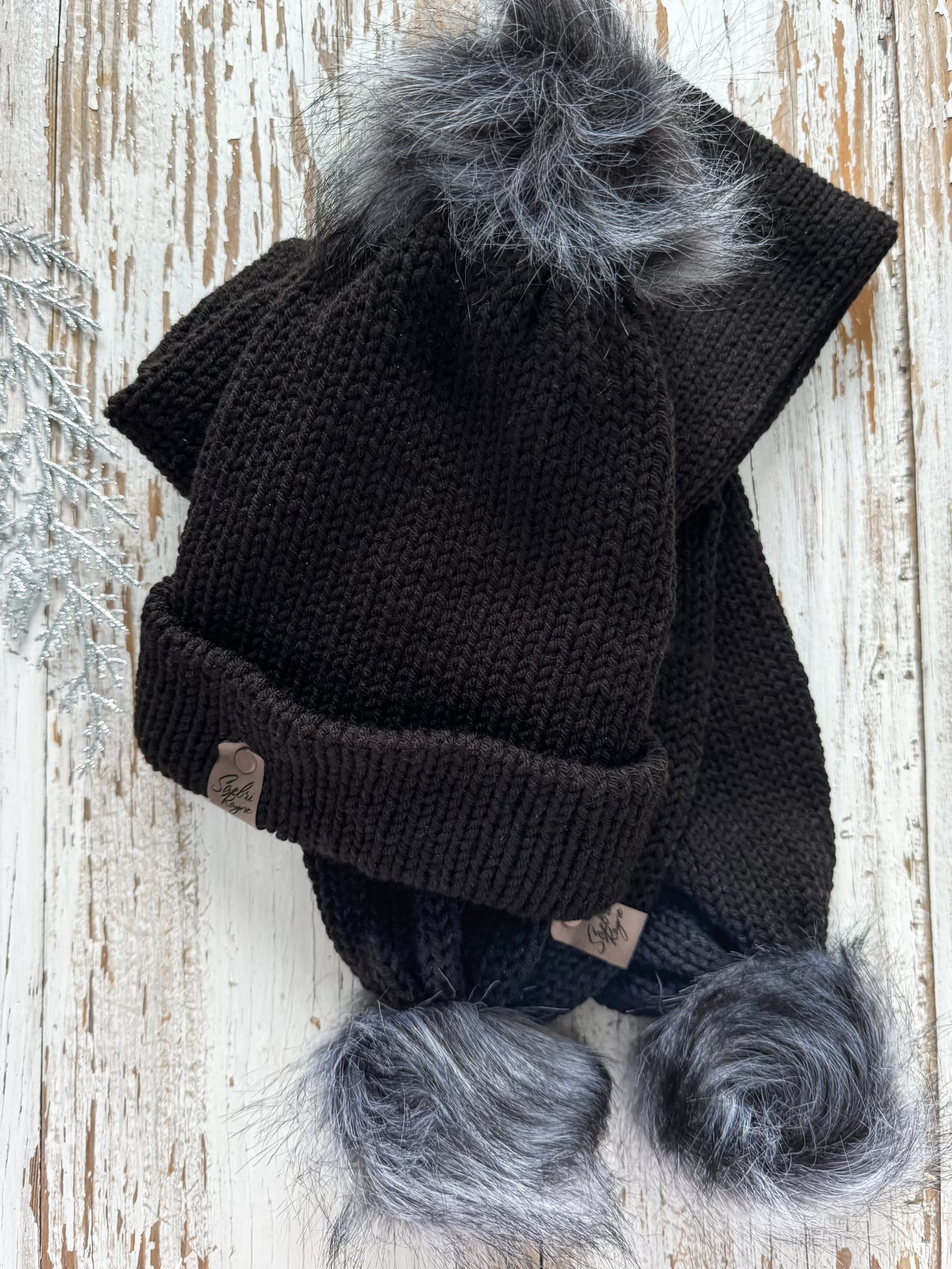 Knitted Hat and Scarf Set