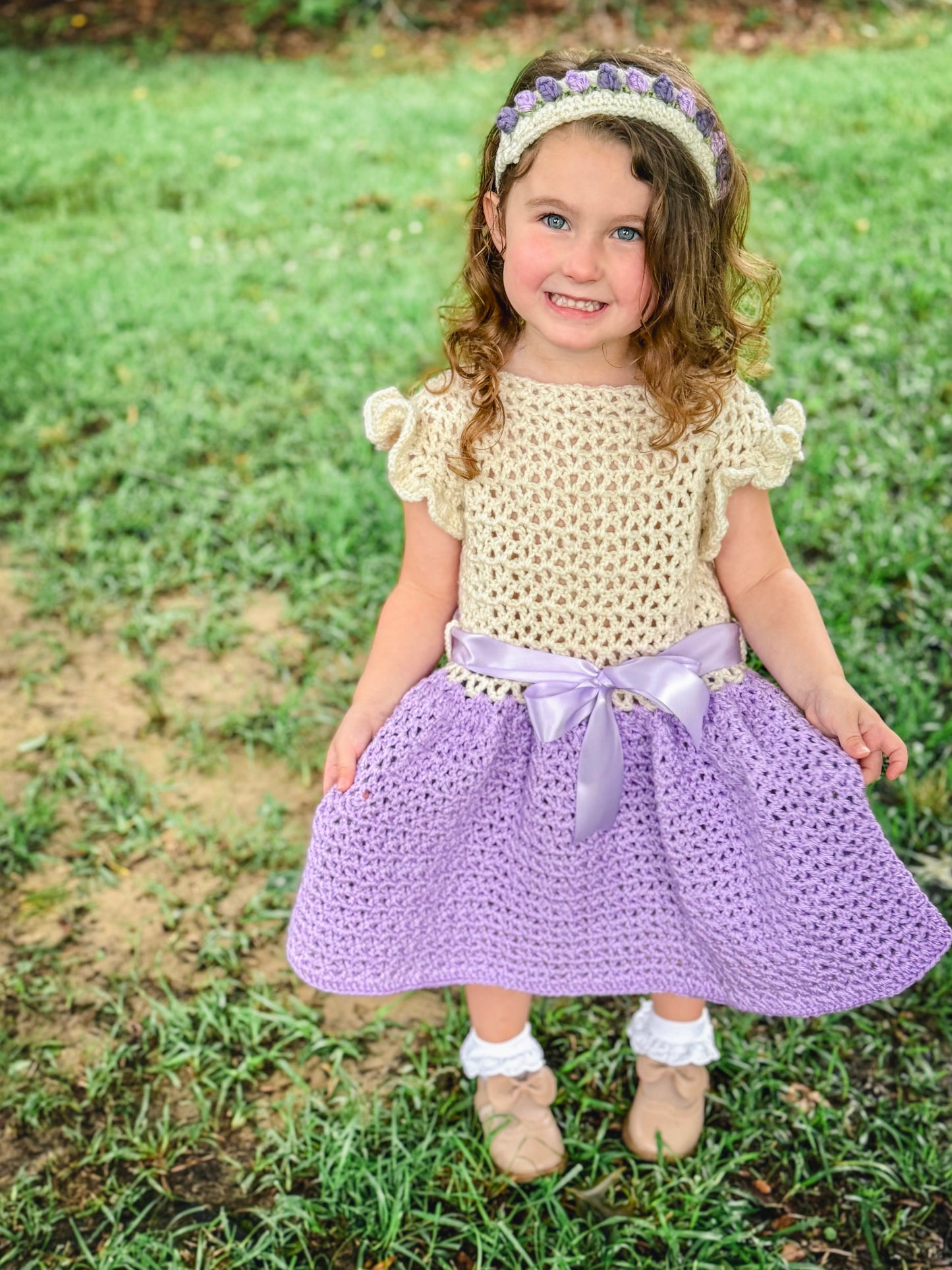 The Norma Jean Crocheted Dress and Headband set