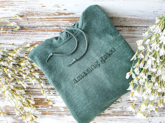 Embroidered Amazing Grace Hoodie