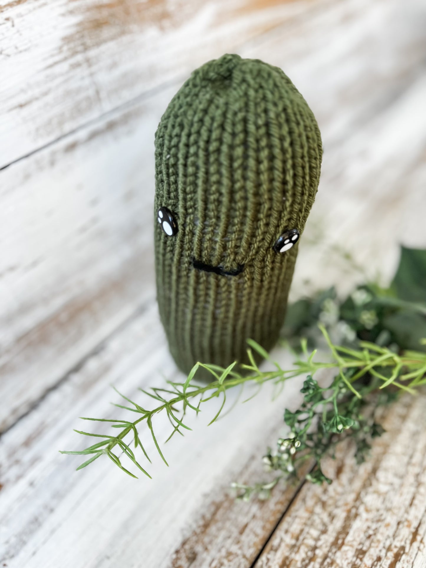 Emotional Support Knitted Pickle