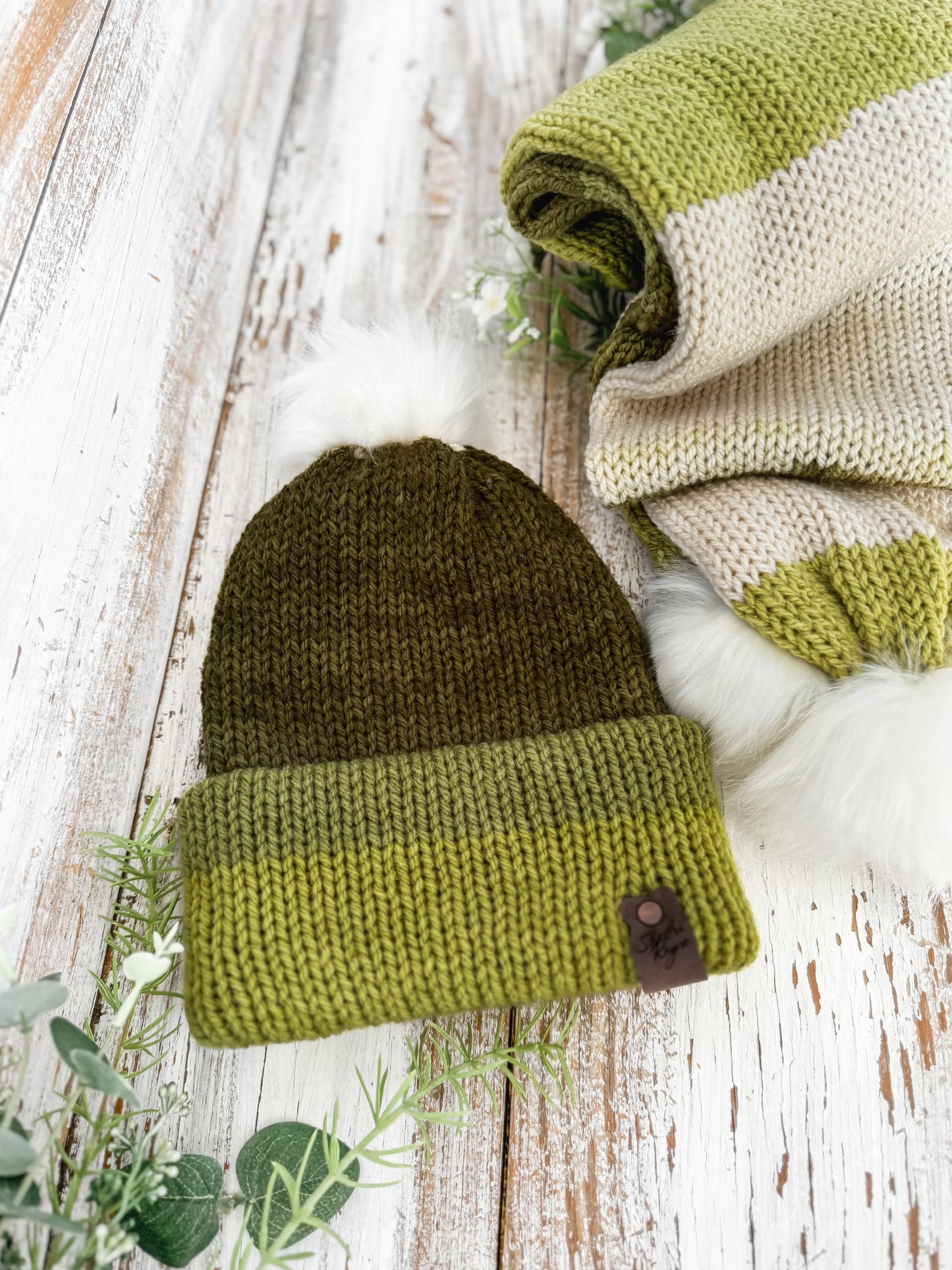 Knitted Hat and Scarf Set