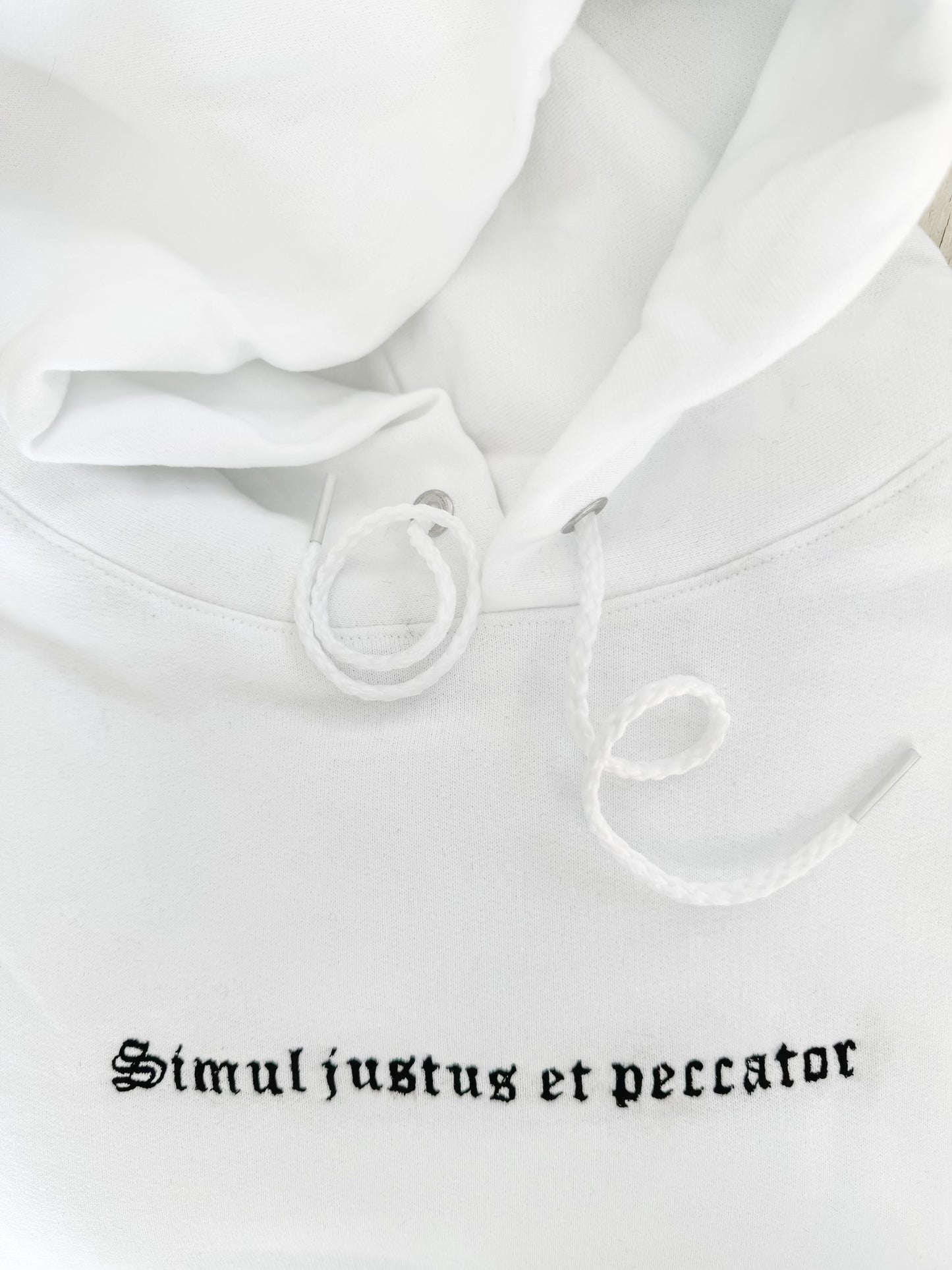 Embroidered Simal Justus Et Peccator Hoodie Sweatshirt