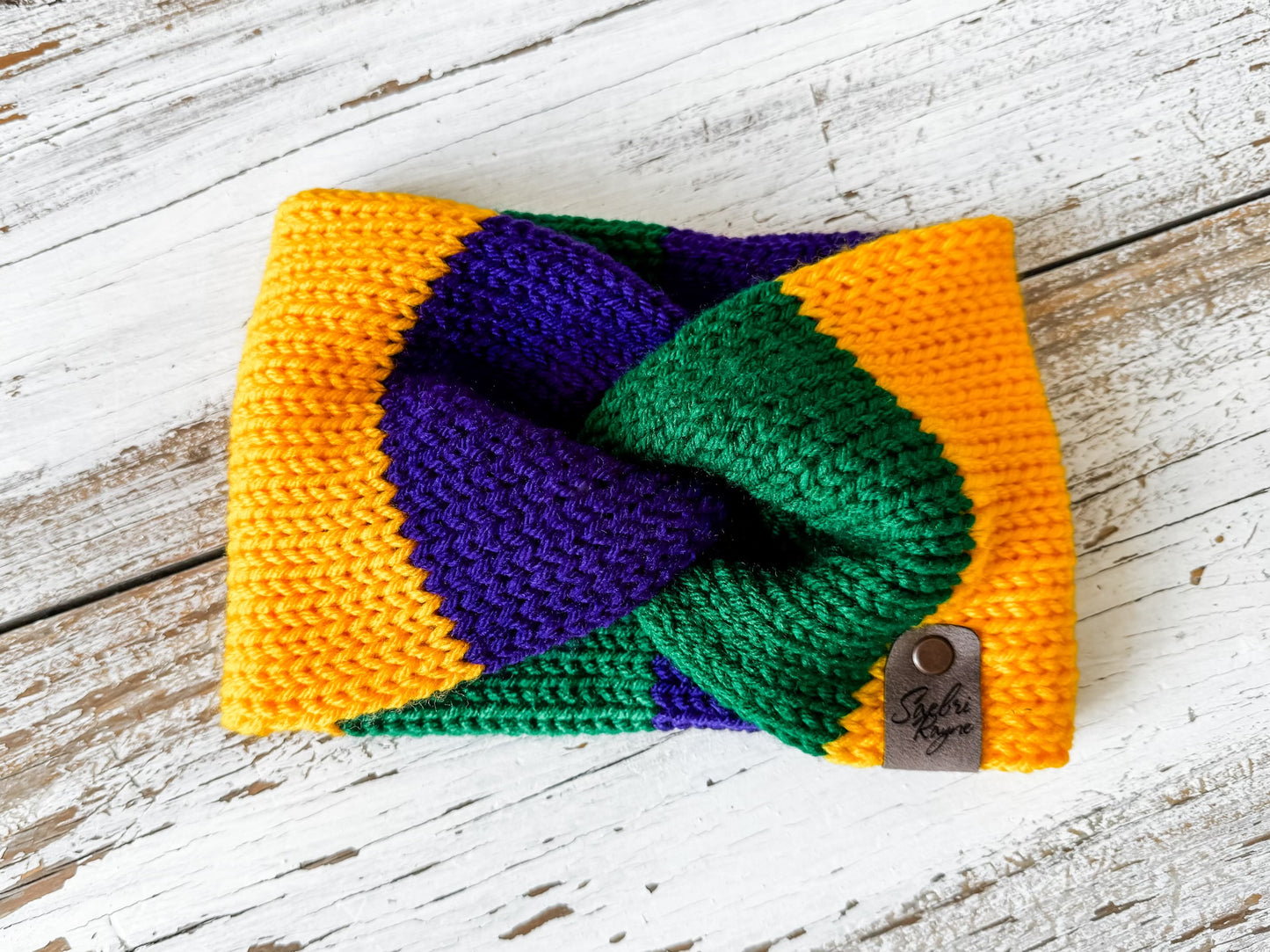 Knitted Mardi Gras Ear Warmer