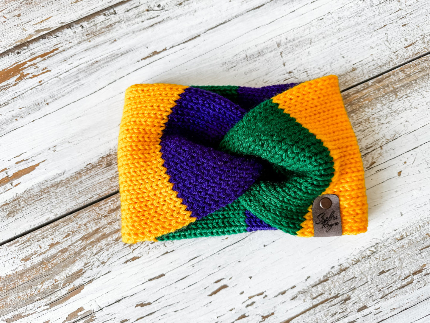 Knitted Mardi Gras Ear Warmer