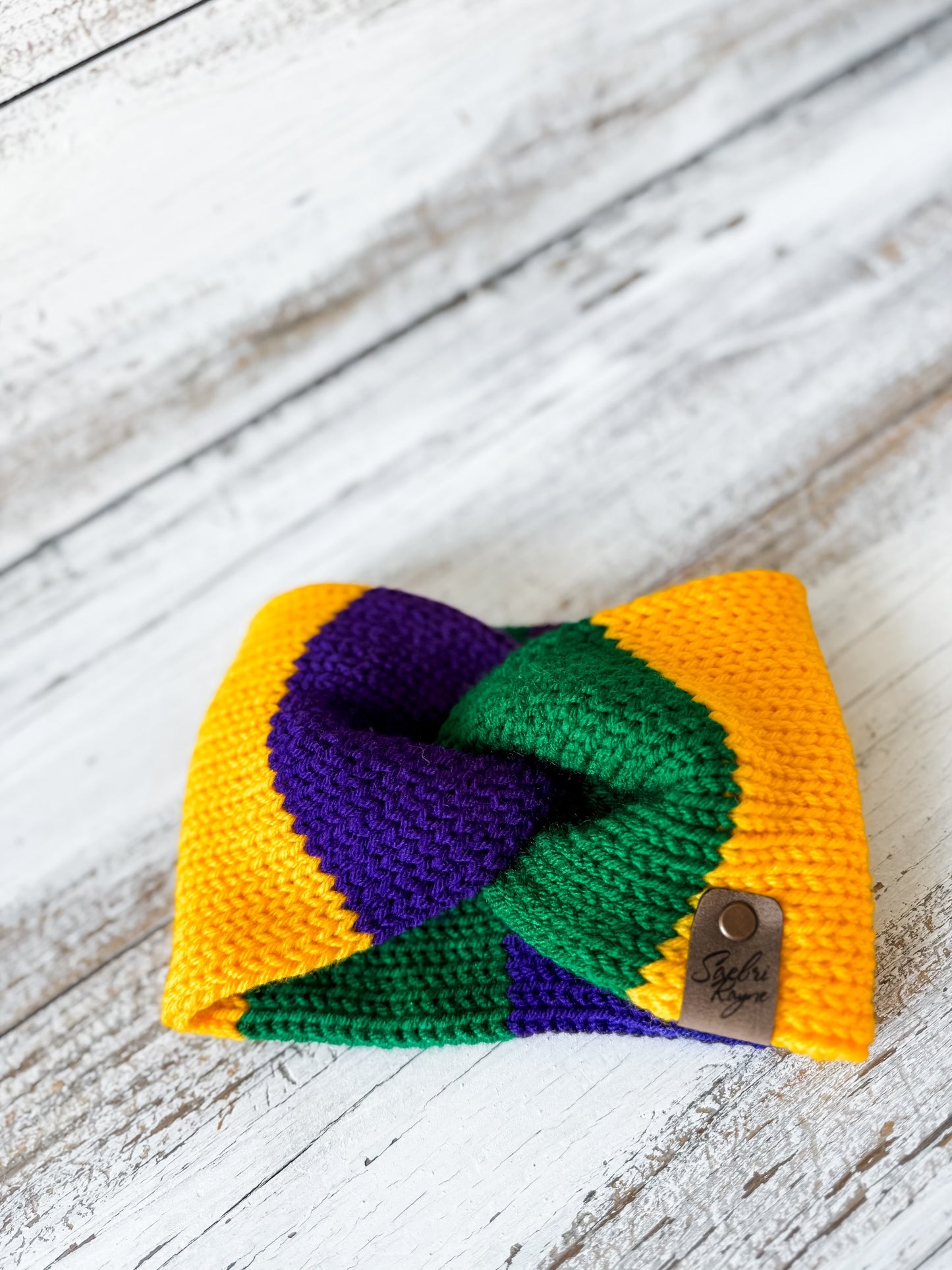 Knitted Mardi Gras Ear Warmer