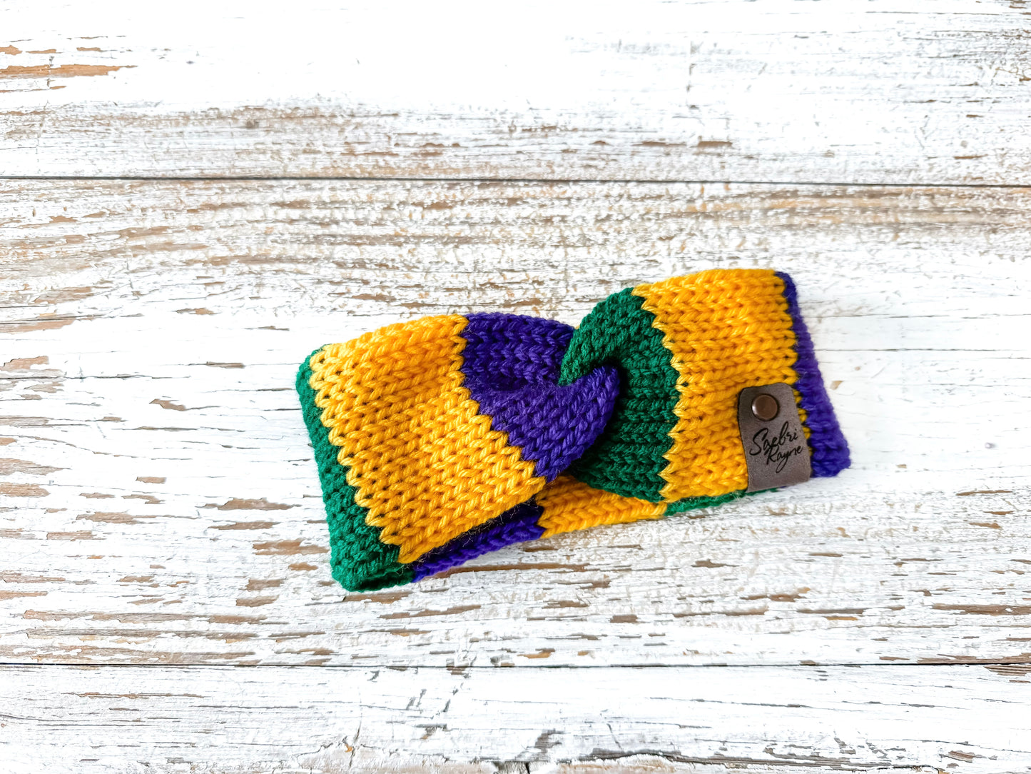 Knitted Mardi Gras Ear Warmer