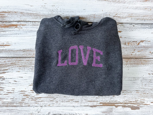 Embroidered Love Hoodie