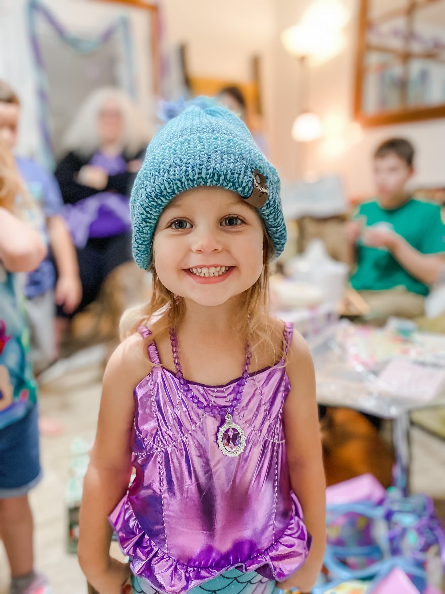 Knitted Cuffed Hat with PomPom