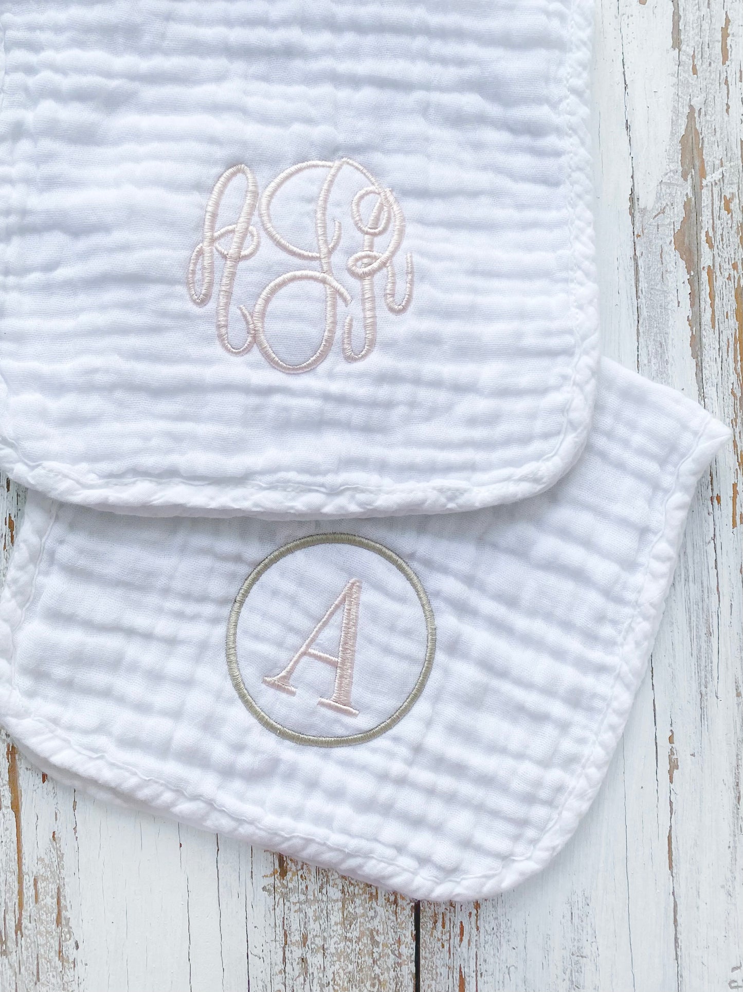 Monogrammed Muslin Burp Cloth