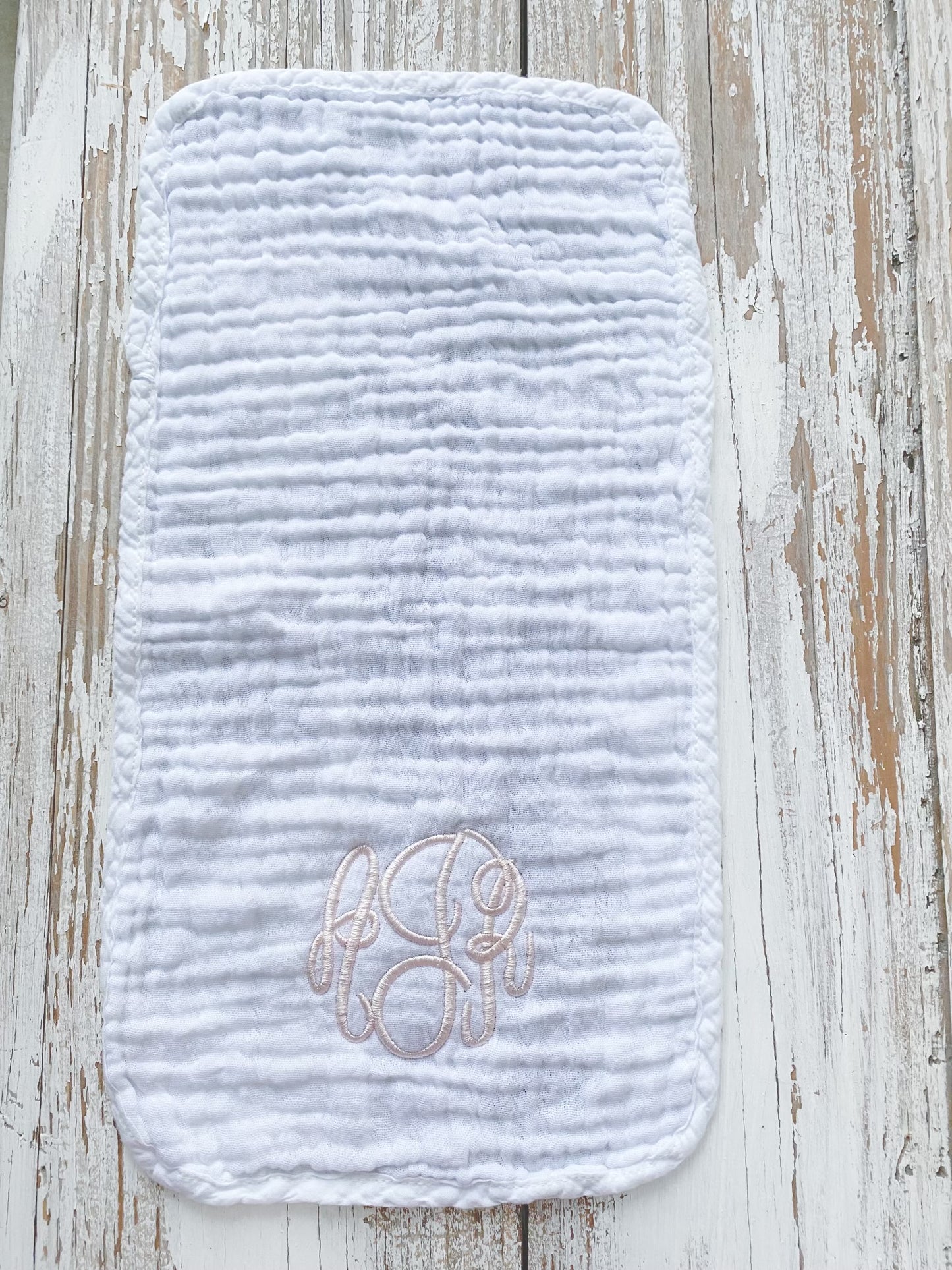 Monogrammed Muslin Burp Cloth