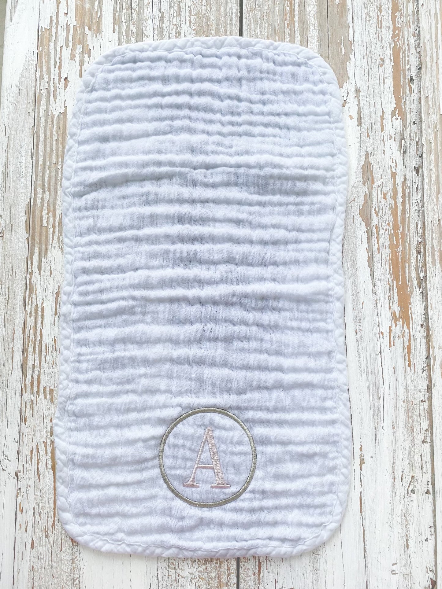 Monogrammed Muslin Burp Cloth