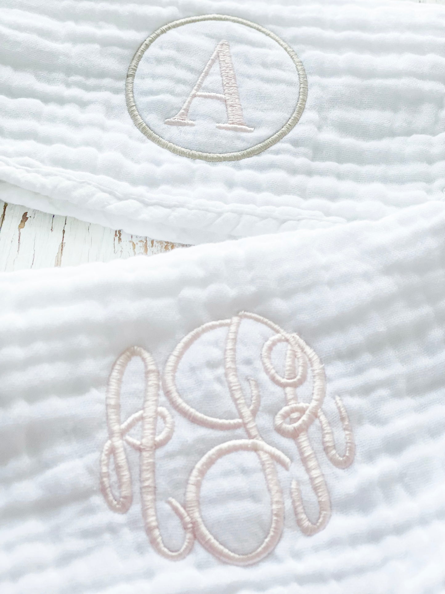 Monogrammed Muslin Burp Cloth