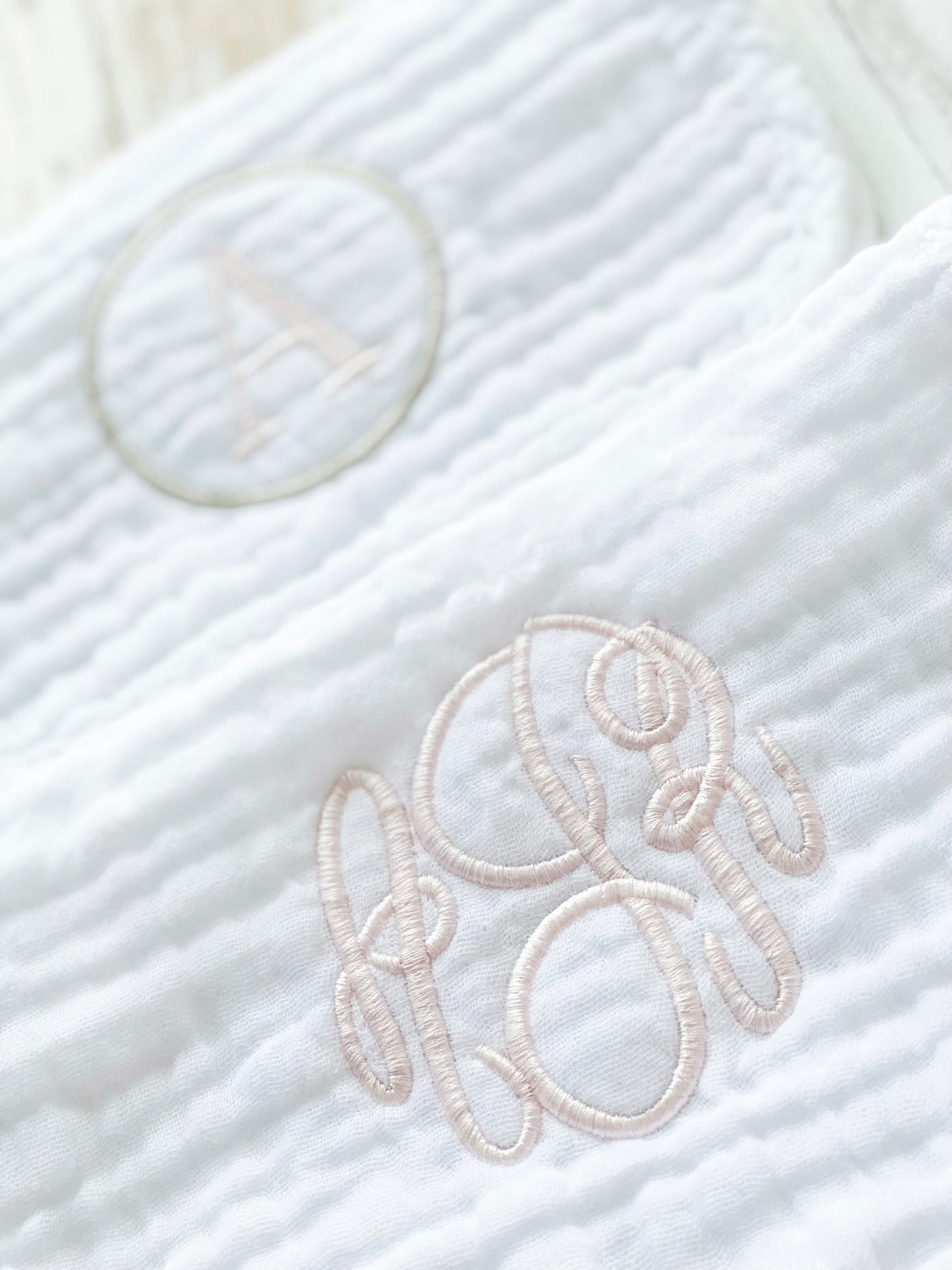 Monogrammed Muslin Burp Cloth