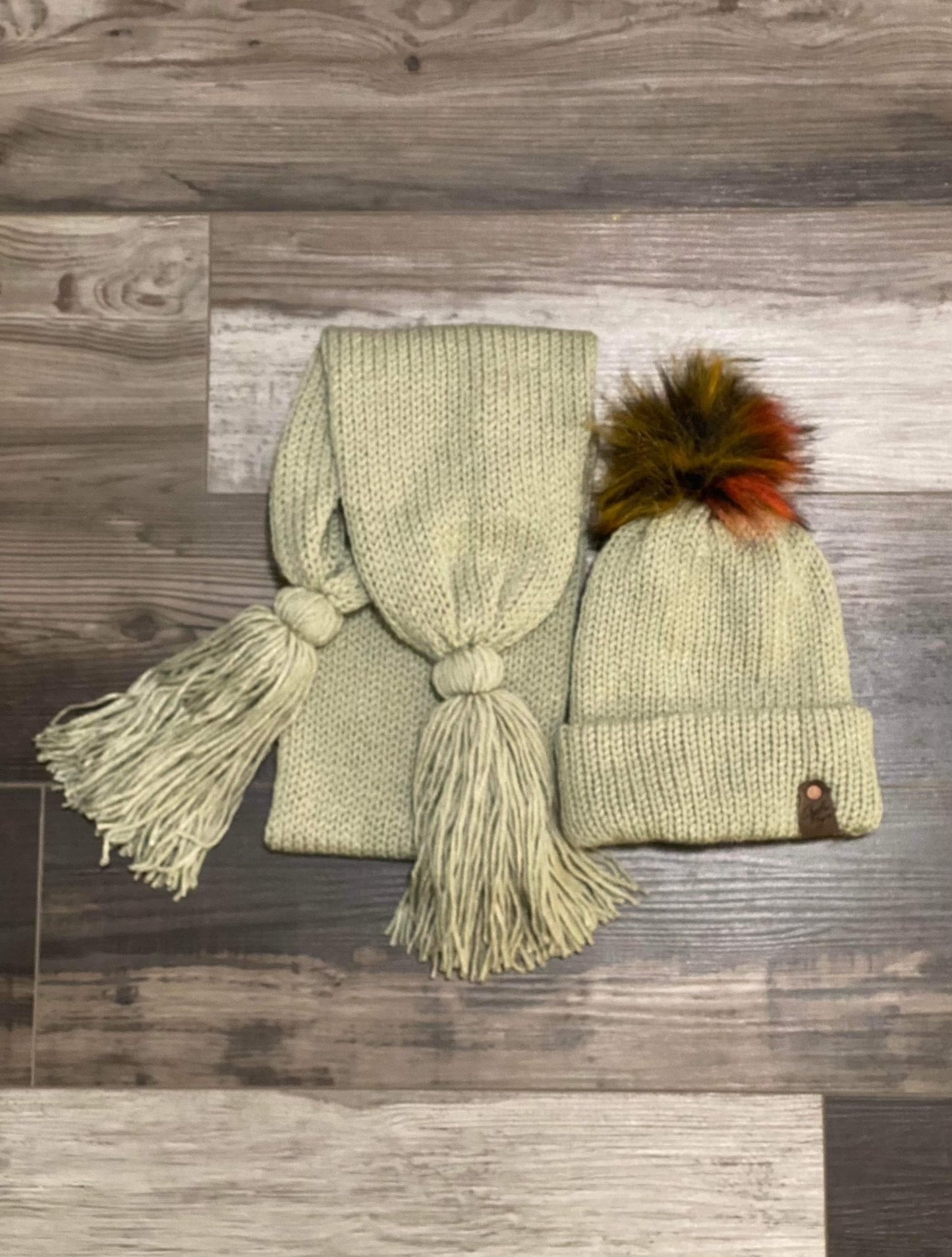 Knitted Hat and Scarf Set