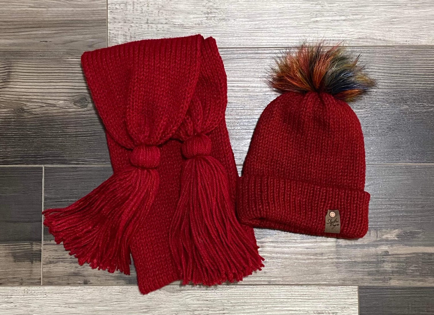 Knitted Hat and Scarf Set