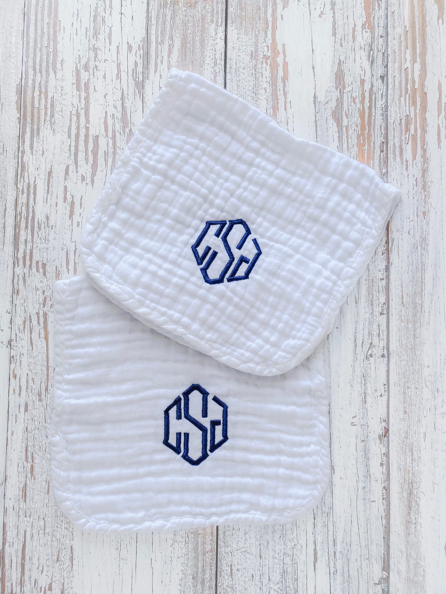 Monogrammed Muslin Bib