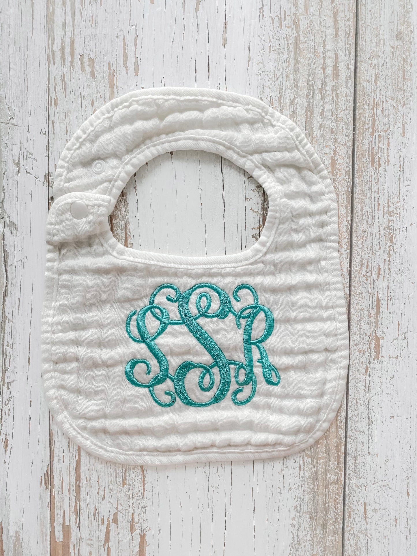 Monogrammed Muslin Bib