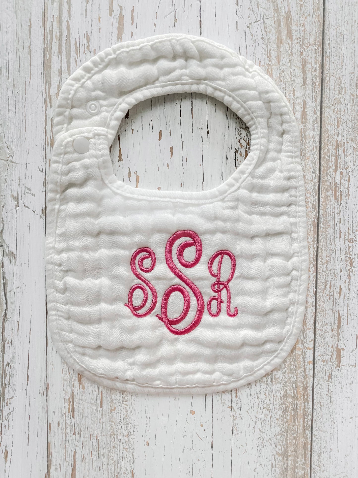 Monogrammed Muslin Bib