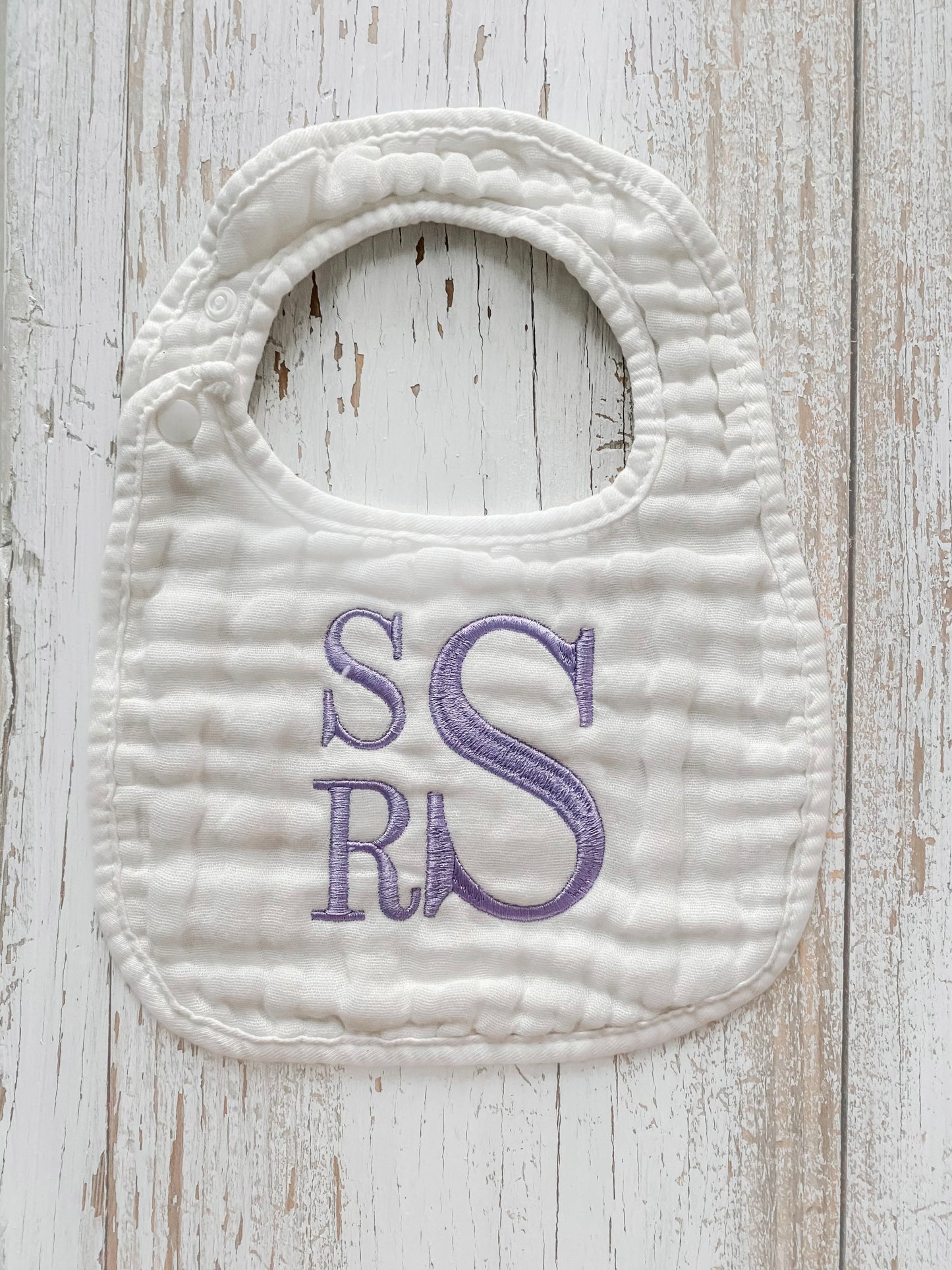 Monogrammed Muslin Bib