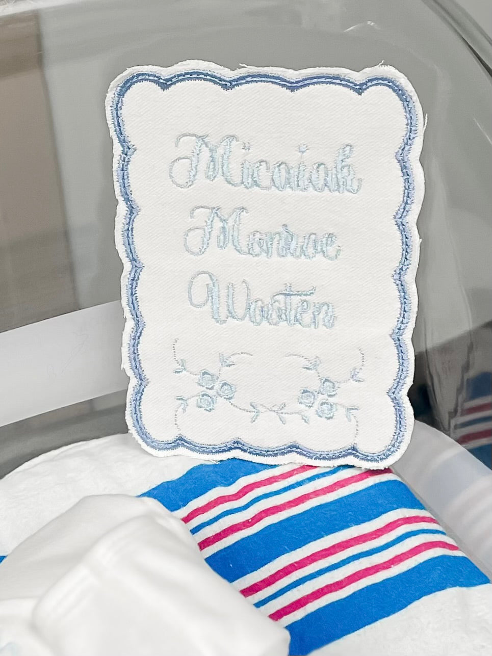 Baby Monogrammed Bassinet Tag