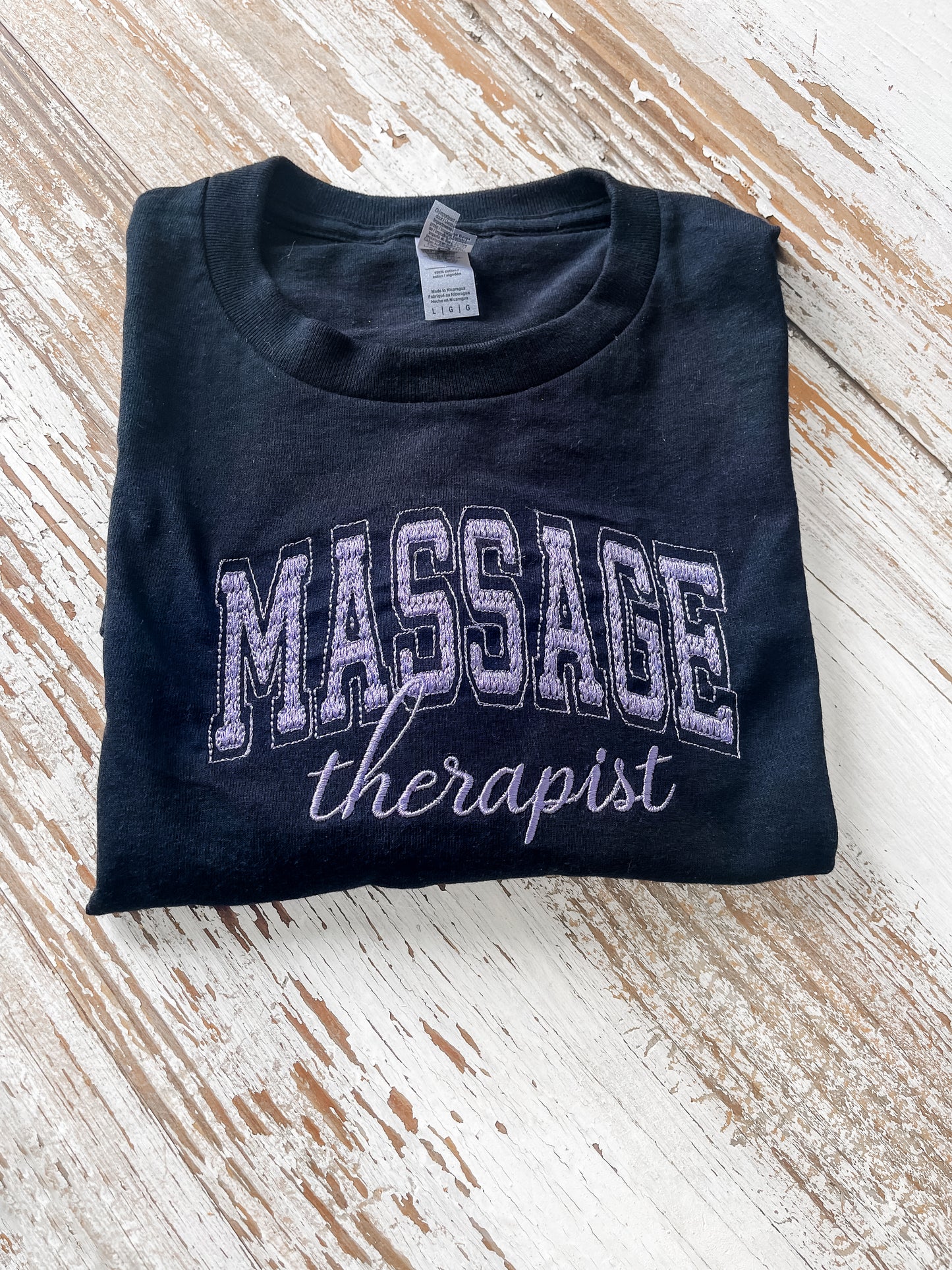 Embroidered Massage Therapist Tee Shirt