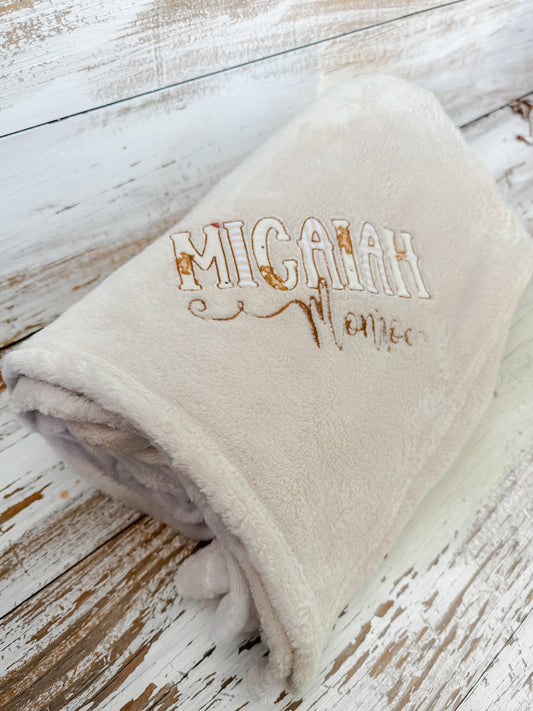 Custom Name Appliqué Throw