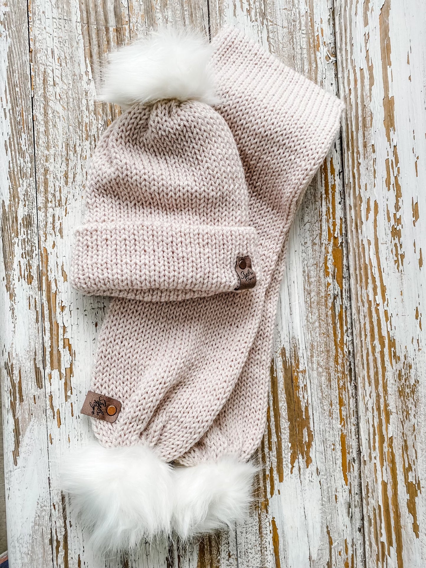 Knitted Hat and Scarf Set