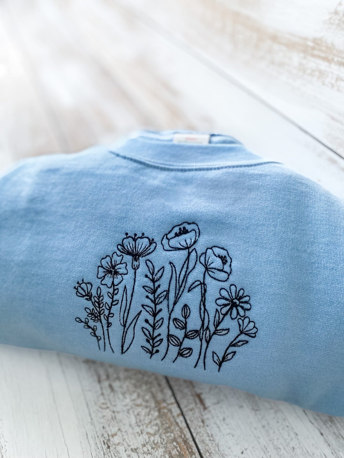 Embroidered Flower Sweatshirt