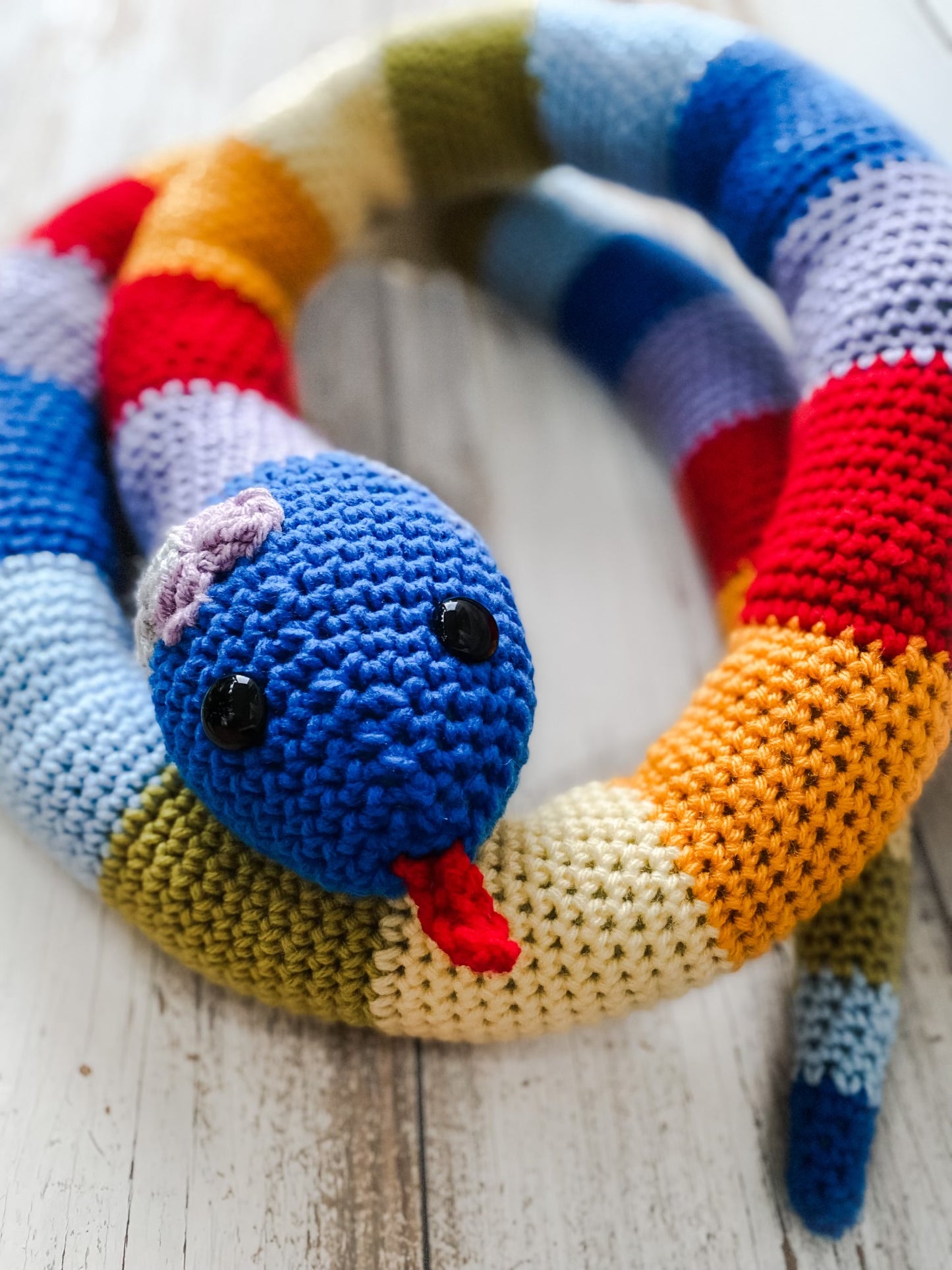 Crochet Amigirumi Rainbow Snake