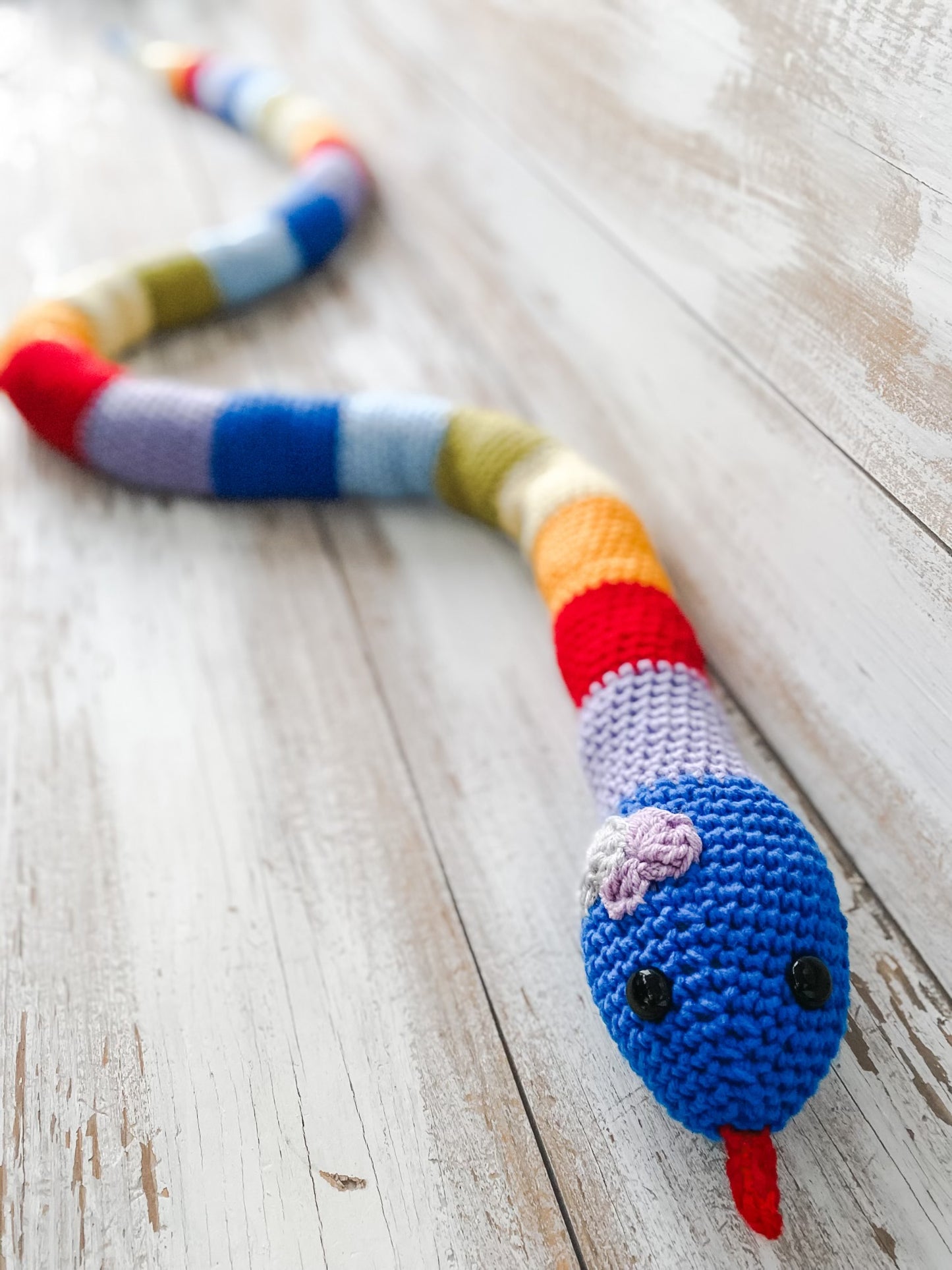 Crochet Amigirumi Rainbow Snake